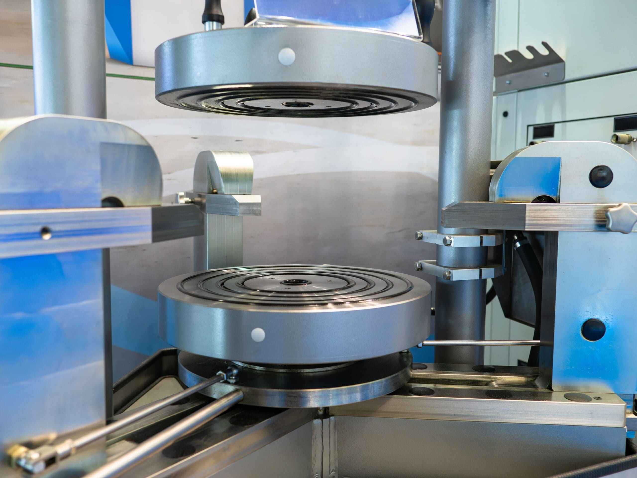 A hydraulic press in a laboratory